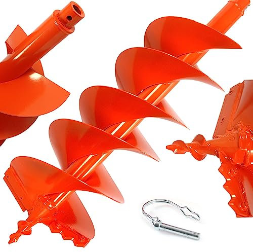 Bohrer für Erdbohrer mit Doppelspirale für den Garten | Durchmesser 25 cm | Länge 80 cm | Klingenstärke 2 mm | Durchmesser Montageschaft 20 mm