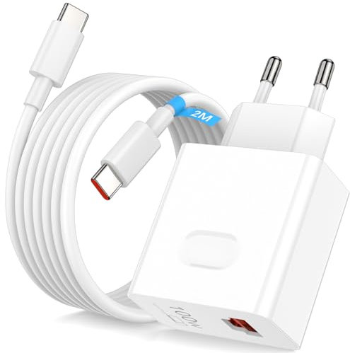 100W Supercharge Schnellladegerät für Honor 200 Pro 400 pro,2 Port USB C Ladegerät USB C Power Delivery mit 6A Typ C zu C Ladekabel 2M für Honor Magic7 Pro 7Lite 6Lite 6Pro X6b 200 Lite Pad X8a 9