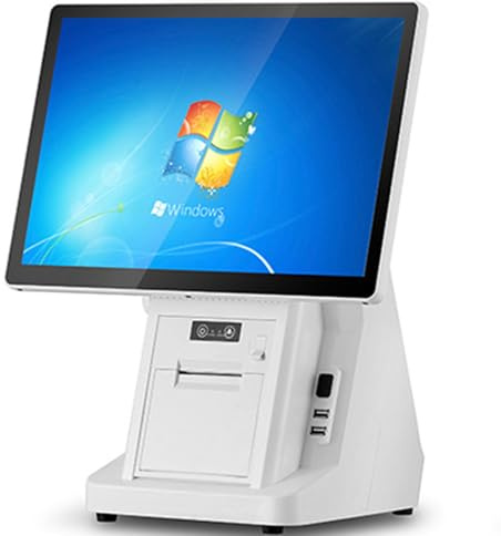 SHENGSHIYU Registrierkasse Gastronomie,Neigungsverstellung mit Einer Hand,8GB RAM + 258GB SSD | 6 USB-Anschlüsse,Registrierkasse für Kleinunternehmen,Nur Hardware,58mmPrinter