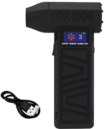 Sunmeit Ventilador Turbo Jet X3-M Potente Soplador de Aire 130000 RPM Velocidad del Viento Ajustable 52 M/S Motor Sin Escobillas (8000 MAh)