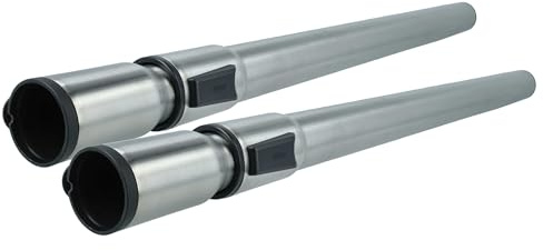 vhbw 2x Staubsaugerohr kompatibel mit Miele S4212-CH | S421I, S421 I, S421 I-2, S4221 Staubsauger - 35 mm Anschluss, 60 - 100 cm lang Schwarz Silber