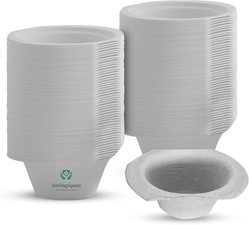 SterlingSquare Disposable Pulp Sick Bowls with Wide Rim – Eco Friendly Emesis Bowls for Hospitals, Care Homes, Medical, Clinical Use, Vomit Bowl, Pulp Vomit Basin – 50 Pack