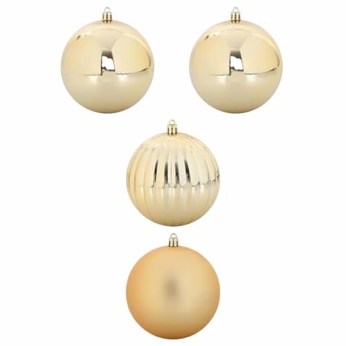 vidaXL Christmas Bauble Set 4 pcs Gold, Living Room Decor, Traditional Christmas Baubles, Modern Ornaments, Holiday Tree, Elegant Seasonal Decorations