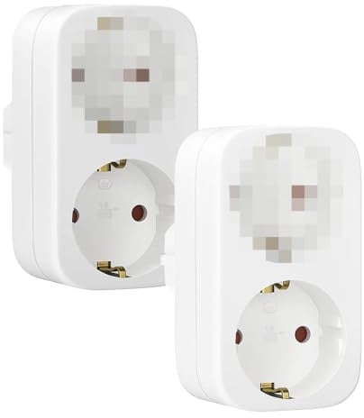 Doppelstecker für Steckdose, 2 Stück Steckdosenadapter, Mehrfachstecker für Küche Büro