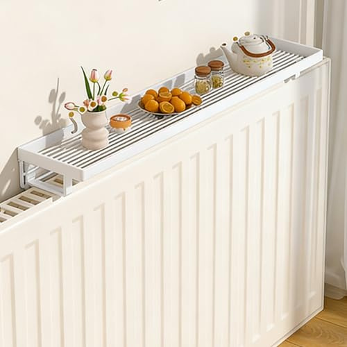 Onxyrbyte Tablette de Radiateur,Cache Radiateur Flottantes,Alliage D'Aluminium Cache Radiateur,Etagere Radiateur à Poser sans Percer,Rebords Antichute,pour Salon,Chambre à Coucher,Couloir