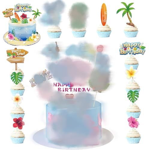 22 Stück Cupcake Toppers, Tortenstecker zum Dekorieren von Cupcakes, Muffins, Torten und anderen Süßigkeiten für Dekoration, Geeignet für die Geburtstagsdekoration von Jungen und Mädchen
