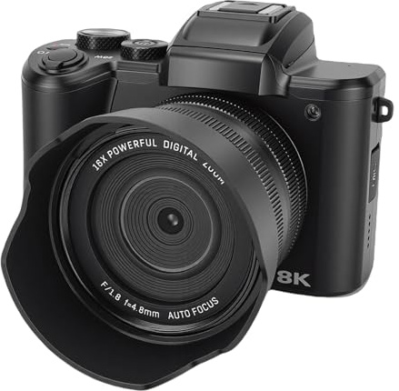 Tangxi Fotocamera Digitale con Zoom 16X a Doppio Obiettivo HD 8K per gli Appassionati di Fotografia Materiale ABS