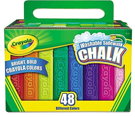 Crayola Farbenfrohe Straßenkreide Box mit 48 Stück Kreide für Strassen und Pflastersteine, Waschbare Malkreide Kinder, für Kinder ab 4 Jahren