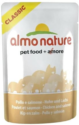 Almo Nature - Nassfutter für Katzen mit Huhn und Lachs, 55 g, 1 Einheit
