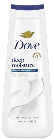 Dove Body Wash Deep Moisture For 24hr Lotion-Soft Skin Moisturizing Skin Cleanser with No Sulfates No Parabens 20 oz
