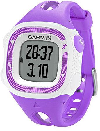 Garmin Forerunner 15 HRM - Reloj Deportivo con pulsómetro, Color Lila/Blanco, Talla S