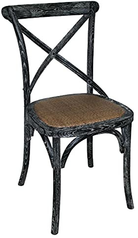 Bolero GG654 Holz Esszimmer Stühle Mit Rückenlehne, schwarz (2 Stück)