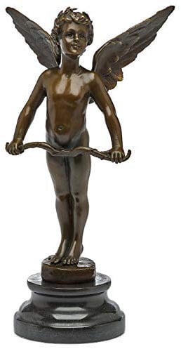 aubaho Bronzeskulptur Kopie nach Auguste Moreau Engel Amor Vici Replik Bronzefigur Akt