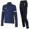 Airtracks Herren Winter Radtrikot Set - Thermo Fahrradhose Lang + Thermo Fahrradtrikot Langarm - Atmungsaktiv - Reflektoren - schwarz-blau - XL