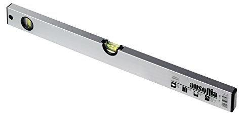 AUSONIA - 87448 NIVEAU NIVEAUX PROFESSIONNEL EN ALUMINIUM ANODISÉ DE 150 CM AVEC 2 AMPOULES INCASSABLES ET ANTICHOCS DE PROTECTION EN PVC
