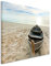 Eau Zone GmbH Kunstdruck auf Leinwand 120x80cm Landschaftsfotografie – Einsames Boot am Sandstrand