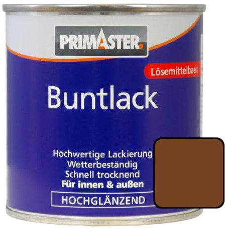 Primaster Buntlack 375ml Lehmbraun Hochglänzend Wetterbeständig Holz & Metall