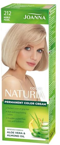 Naturia Permanent Haarfärbe-Creme - All das Gute aus Milchproteinen & Pfirsichextrakt - Haarfarbe in Premium-Qualität - Dauerhafte Coloration - Lange Haltende Haarfarbe – Farbton Noble Pearl - 100g