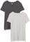 Amazon Essentials Women's Regular-Fit Short-Sleeve Crewneck T-Shirt, Pack of 2, Charcoal Heather/Light Grey Heather, M