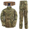 QMFIVE Taktisch Jacke Taktisch Uniform Softairjacke Taktische Männer BDU Kampf Jacke Shirt & Hosen Anzug Camo für Kriegsspiel Armee Militär Paintball Airsoft Jagd Schießen (MC, XL)