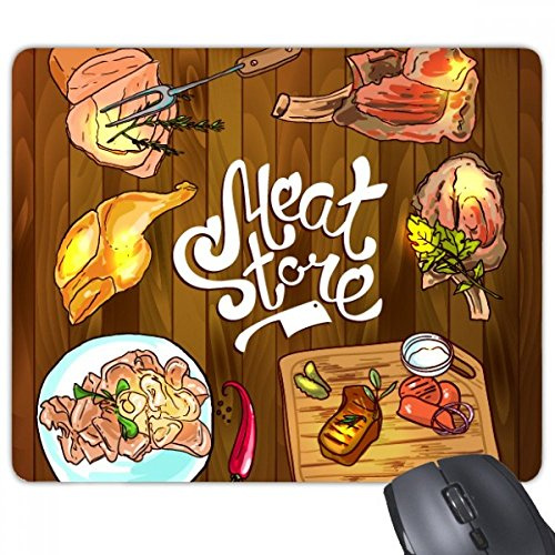 Meat Store Barbecue Steak Rectangle Non-Slip Rubber Mousepad Game Mouse Pad Gift