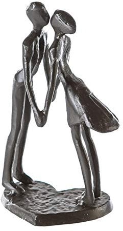 Casablanca - Design-Skulptur Heartbeat - aus Eisen - brüniert H 15 cm