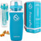 Hydracy Bouteille à Infusion de Fruits avec Etui Isotherme Anti-Condensation, Indicateur de Temps et Long Infuseur - Grande capacité 1L -Sans BPA -Votre Hydratation Santé avec du Goût! Bleu Turquoise