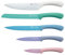 5 coltelli da cucina Pierre Cardin in acciaio con rivestimento in ceramica colorata antiaderente e antibatterico colorato con manico ergonomico soft touch look vintage retro colori pastello 5252