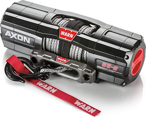 WARN 101150 AXON 55-S Powersports Seilwinde mit synthetischem Spydura-Seil und Hub-Funkempfänger: 0,6 cm Durchmesser x 15,7 m Länge, 2,75 Tonnen Zugkapazität, mittel