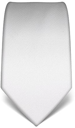 Vincenzo Boretti Herren Krawatte reine Seide Ton in Ton gestreift edel Männer-Design zum Hemd mit Anzug für Business Hochzeit 8 cm schmal/breit weiß