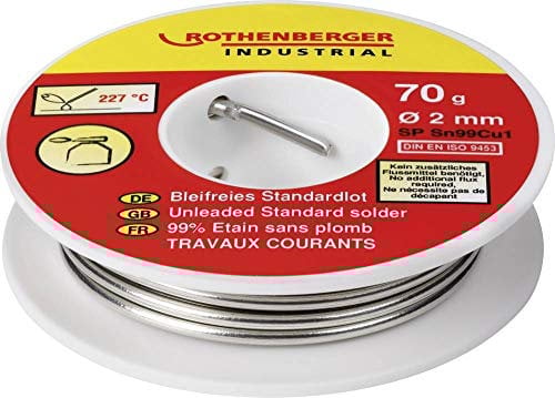 ROTHENBERGER Industrial Bleifreies Standardlot 70g | Zusammensetzung: Zinn 99%, Kupfer 1% | Elektrotechnik | 1000002354