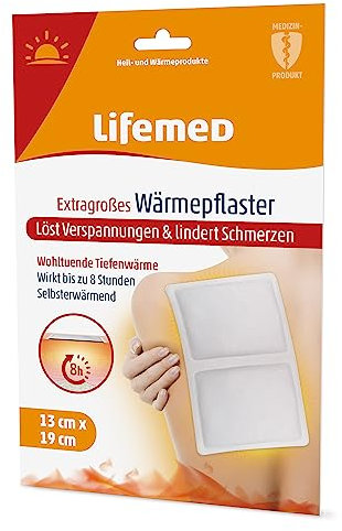Lifemed Extragroßes Wärmepflaster XXL bei Rückenschmerzen - Schmerzpflaster für Rücken, Schultern und Nacken - Wärmekissen, Wärmegürtel und Rückenretter ohne Arzneimittelwirkstoff (1 Pflaster)