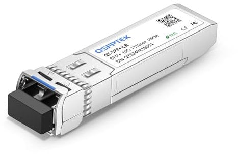 QSFPTEK 10G SFP+ Modul 10GBASE-LR 1310nm 10km DDM LC SFP+ Transceiver Kompatibel für Cisco SFP-10G-LR, Ubiquiti UF-SM-10G, Mikrotik, Netgear, Zyxel, Qnap NAS, D-Link, andere offene Schalter