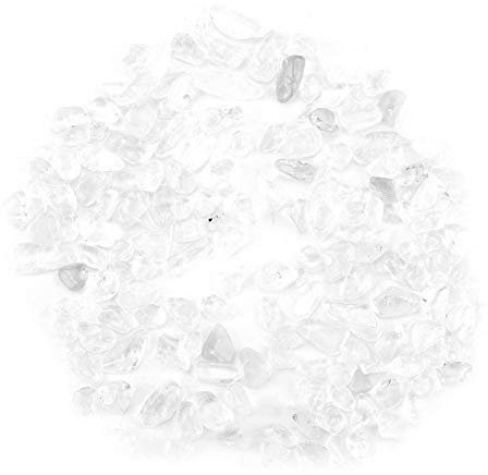 Fdit Piedra Natural caida Cuarzo Claro Chips de Piedra caida triturados Piezas de Cuarzo de Cristal Natural Decoración del hogar(Blanco)