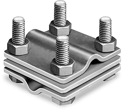 Kreuzverbinder 3-teilig M8 rund 8-10 mm/rund 8-10 mm verzinkt mit Zwischenplatte (5)