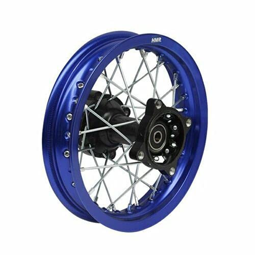 HMParts Alu Felge 14 Zoll hinten Blau Eloxiert Typ 2 Geeignet für fast alle Modelle mit 15 mm Achse Dirt Bike, Pit Bike, XMOTOS, MotoCross (Blau)