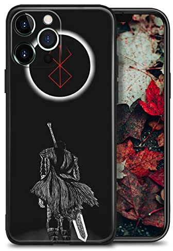 HWLHJJ Berserk Guts Sleek Anime Phone Case - Black Silicone TPU with Manga Art For iPhone 11 Pro Max