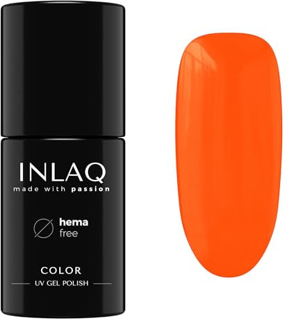 INLAQ® UV Nagellack Orange - 6 ml Hema Free - Langlebiger UV Lack - Nail Polish - Essential Kollektion - Gelnägel - Shellac Gel - Gellack ohne Hema | 1016- Malibu Sunrise