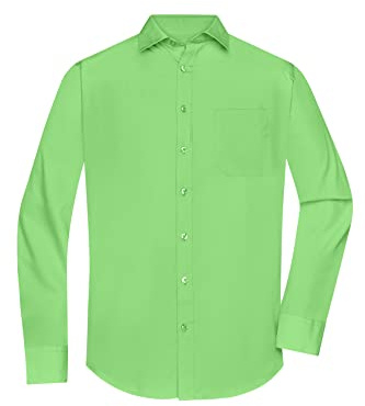 James & Nicholson Herrenhemd Poplin Langarm - Klassisches Hemd mit Brusttasche in großer Farbauswahl | Farbe: lime-green | Grösse: 4XL