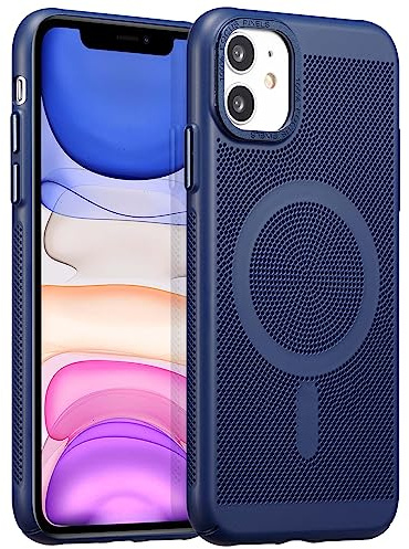 ZCDAYE Magnetic Designed for iPhone 11 Case, Cooling Gaming Case Compatible with Wireless Charging Slim Hard PC Anti-Drop Protective Cover for iPhone 11, Dark Blue