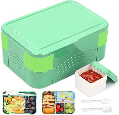 Bugucat Brotdose Kinder mit Fächern 1550ML,Lunchbox Kinder Auslaufsicher mit 6 Fächern Besteckse,Bento Box Vesperdose für Mädchen & Jungen Frühstücksbox Jausenbox für Kindergarten BPA-Frei
