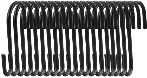 LWMLWM S ganci, 20 pezzi, ganci a S, in alluminio, ideali per cucina, armadio, garage e giardino per pentole e padelle, tazze da caffè, vestiti, piante