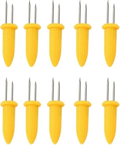 Maiskolbenhalter, Edelstahl, Maiskolbenhalter, Maiskolben, für Grill, Gabel, Spieße für Zuhause, Kochen, Partys, Camping, 10 Stück
