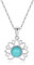 COAI Geschenkideen Damen Silber Halskette mit Silber Anhänger Lotus Natürlicher Türkis Kristall
