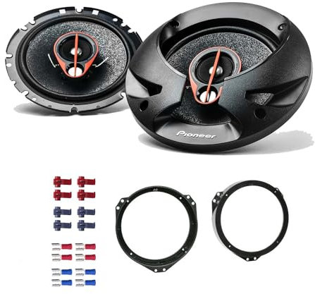 Pioneer TS-R1750S Lautsprecher mit Einbauset passend für Opel Astra G 1998-2005 Türen vorne 500 Watt 165mm 3 Wege Koax
