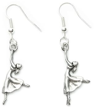 Miniblings Ballerina Ohrringe Ballett Tanzen Tänzerin silber versilbert | In Berlin von Hand montierter Ohrschmuck, mit Blick, ein kleines Detail mit Wirkung