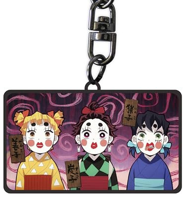 ABYSTYLE - DEMON SLAYER Schlüsselanhänger Sumiko, Zenko & Inoko, mehrfarbig, H. 3.2 cm x L. 5 cm