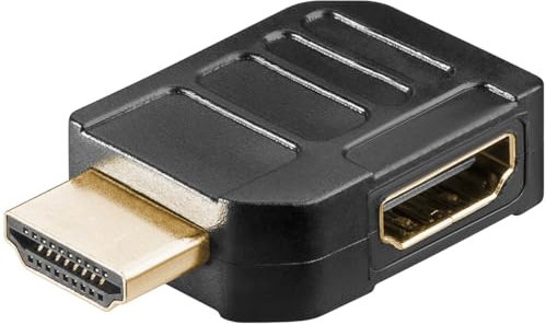 goobay 65745 - Adaptador HDMI en ángulo de 90 Grados, contactos chapados en Oro, ángulo de 90°, 8 K a 60 Hz, 4K a 120 Hz, 48 Gbits/eARC, HDR