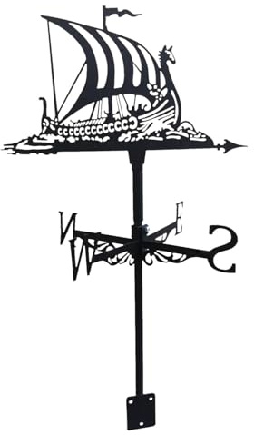 Veleta náutica retro duradera, adorno de paleta a prueba de óxido, elegante barco de vela de jardín, indicador de viento, veleta vintage para patio, pasillo, jardín, decoración de techo