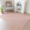 Evitany Kurzflor Teppiche Wohnzimmer, Teppich Rosa Waschbar und rutschfest Anti-Rutsch Einfarbiges Teppiche Kinderzimmer, Küchenteppich (Rosa/80x150cm)
